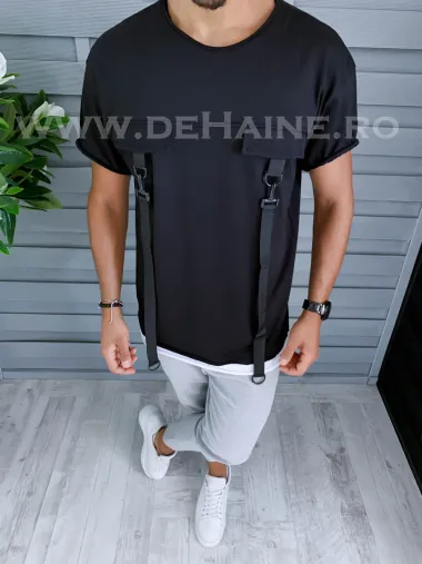 Tricou barbati negru slim fit Vagabond B1944 P20-3.2